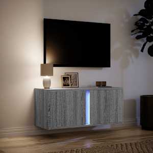 Nástěnná TV skříňka s LED osvětlením šedá sonoma 80x31x35 cm - obrázek 5