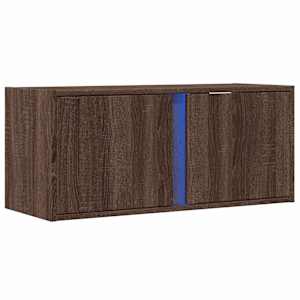 Nástěnná TV skříňka s LED osvětlením hnědý dub 80 x 31 x 35 cm - obrázek 3