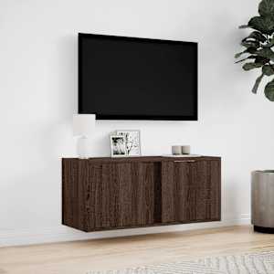 Nástěnná TV skříňka s LED osvětlením hnědý dub 80 x 31 x 35 cm - obrázek 4