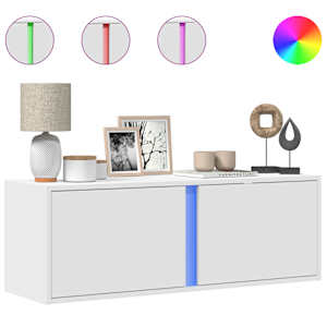 Nástěnná TV skříňka s LED osvětlením bílá 100 x 31 x 35 cm - obrázek 2
