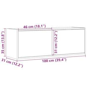 Nástěnná TV skříňka s LED osvětlením bílá 100 x 31 x 35 cm - obrázek 15