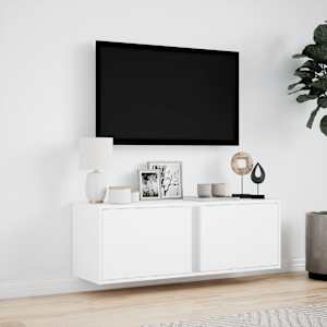 Nástěnná TV skříňka s LED osvětlením bílá 100 x 31 x 35 cm - obrázek 4