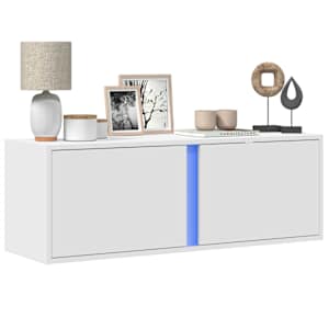 Nástěnná TV skříňka s LED osvětlením bílá 100 x 31 x 35 cm - obrázek 1