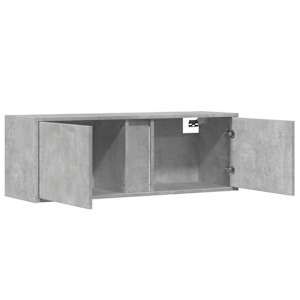 Nástěnná TV skříňka s LED osvětlením betonově šedá 100x31x35 cm - obrázek 9