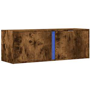 Nástěnná TV skříňka s LED osvětlením kouřový dub 100x31x35 cm - obrázek 3