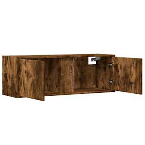 Nástěnná TV skříňka s LED osvětlením kouřový dub 100x31x35 cm - obrázek 9