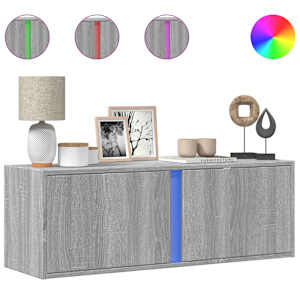 Nástěnná TV skříňka s LED osvětlením šedá sonoma 100x31x35 cm - obrázek 2