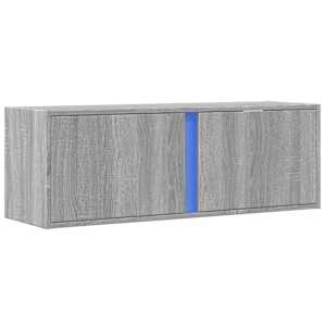 Nástěnná TV skříňka s LED osvětlením šedá sonoma 100x31x35 cm - obrázek 3