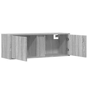 Nástěnná TV skříňka s LED osvětlením šedá sonoma 100x31x35 cm - obrázek 9