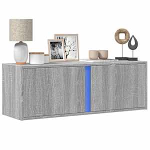 Nástěnná TV skříňka s LED osvětlením šedá sonoma 100x31x35 cm - obrázek 1
