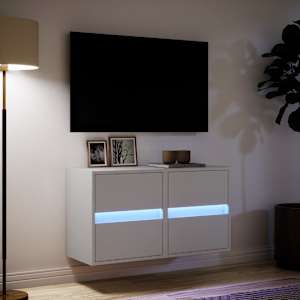 Nástěnné TV skříňky s LED osvětlením 2 ks bílé 41 x 31 x 45 cm - obrázek 5