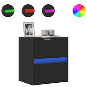 Nástěnná TV skříňka s LED osvětlením černá 41 x 31 x 45 cm - obrázek 2