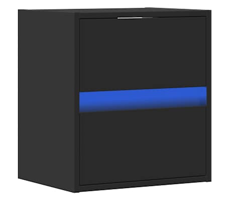 vidaXL TV-Wandschrank mit LED-Beleuchtung Schwarz 41x31x45 cm