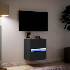 Nástěnná TV skříňka s LED osvětlením černá 41 x 31 x 45 cm - obrázek 5