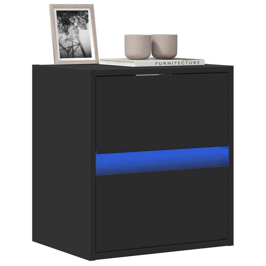 TV-Wandschrank mit LED-Beleuchtung Schwarz 41x31x45 cm