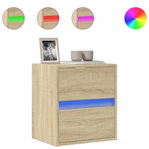 Nástěnná TV skříňka s LED osvětlením dub sonoma 41 x 31 x 45 cm - obrázek 2