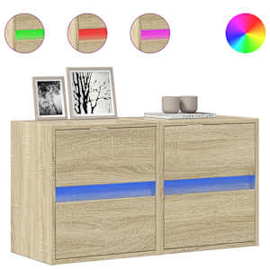 Nástěnné TV skříňky s LED osvětlením 2 ks dub sonoma 41x31x45cm - obrázek 2