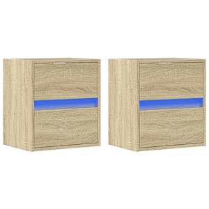 Nástěnné TV skříňky s LED osvětlením 2 ks dub sonoma 41x31x45cm - obrázek 3