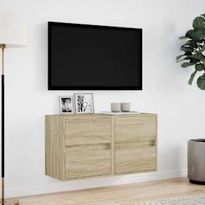 Nástěnné TV skříňky s LED osvětlením 2 ks dub sonoma 41x31x45cm - obrázek 4