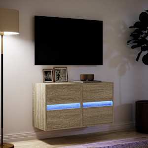 Nástěnné TV skříňky s LED osvětlením 2 ks dub sonoma 41x31x45cm - obrázek 5