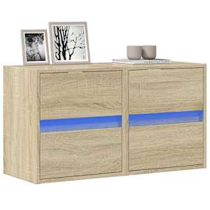 Nástěnné TV skříňky s LED osvětlením 2 ks dub sonoma 41x31x45cm - obrázek 1