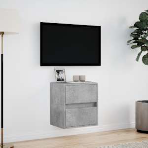 Nástěnná TV skříňka s LED osvětlením betonově šedá 41x31x45 cm - obrázek 4