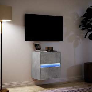 Nástěnná TV skříňka s LED osvětlením betonově šedá 41x31x45 cm - obrázek 5