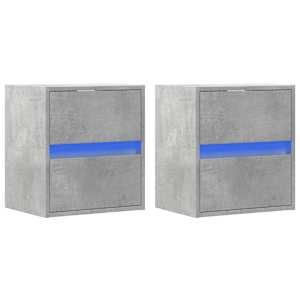 Nástěnné TV skříňky s LED 2 ks betonově šedé 41 x 31 x 45 cm - obrázek 3