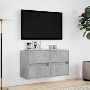 Nástěnné TV skříňky s LED 2 ks betonově šedé 41 x 31 x 45 cm - obrázek 4