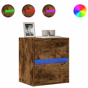 Nástěnná TV skříňka s LED osvětlením kouřový dub 41x31x45 cm - obrázek 2