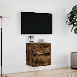 Nástěnná TV skříňka s LED osvětlením kouřový dub 41x31x45 cm - obrázek 4