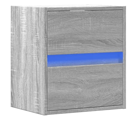 vidaXL Meuble TV mural avec lumi&egrave;res LED sonoma gris 41x31x45 cm