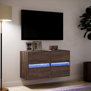 Nástěnné TV skříňky s LED osvětlením 2 ks hnědý dub 41x31x45 cm - obrázek 5
