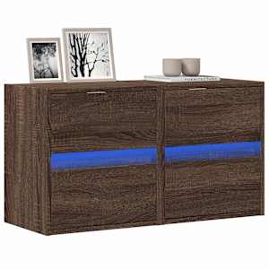 Nástěnné TV skříňky s LED osvětlením 2 ks hnědý dub 41x31x45 cm - obrázek 1