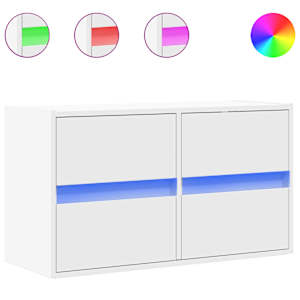 Nástěnná TV skříňka s LED osvětlením bílá 80 x 31 x 45 cm - obrázek 2
