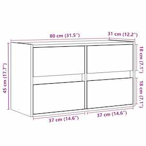 Nástěnná TV skříňka s LED osvětlením bílá 80 x 31 x 45 cm - obrázek 15
