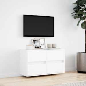 Nástěnná TV skříňka s LED osvětlením bílá 80 x 31 x 45 cm - obrázek 4