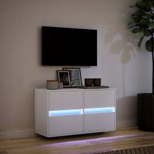 Nástěnná TV skříňka s LED osvětlením bílá 80 x 31 x 45 cm - obrázek 5