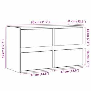 Nástěnná TV skříňka s LED osvětlením černá 80 x 31 x 45 cm - obrázek 15