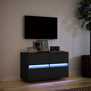 Nástěnná TV skříňka s LED osvětlením černá 80 x 31 x 45 cm - obrázek 5