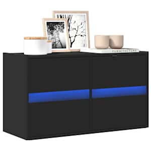 Nástěnná TV skříňka s LED osvětlením černá 80 x 31 x 45 cm - obrázek 1