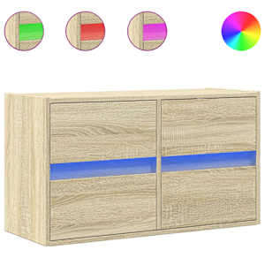 Nástěnná TV skříňka s LED osvětlením dub sonoma 80 x 31 x 45 cm - obrázek 2