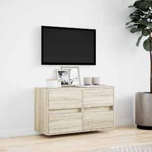 Nástěnná TV skříňka s LED osvětlením dub sonoma 80 x 31 x 45 cm - obrázek 4
