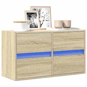 Nástěnná TV skříňka s LED osvětlením dub sonoma 80 x 31 x 45 cm - obrázek 1