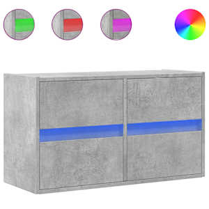 Nástěnná TV skříňka s LED osvětlením betonově šedá 80x31x45 cm - obrázek 2