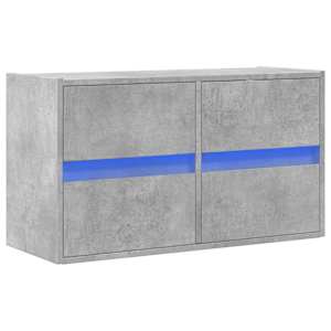 Nástěnná TV skříňka s LED osvětlením betonově šedá 80x31x45 cm - obrázek 3