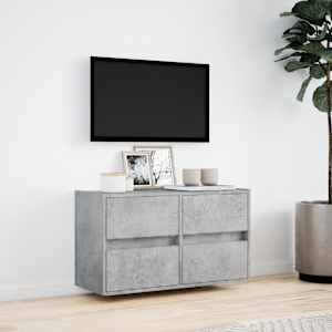 Nástěnná TV skříňka s LED osvětlením betonově šedá 80x31x45 cm - obrázek 4