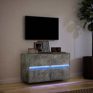 Nástěnná TV skříňka s LED osvětlením betonově šedá 80x31x45 cm - obrázek 5