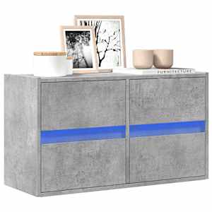 Stenska TV omarica z LED lučkami betonsko siva 80x31x45 cm