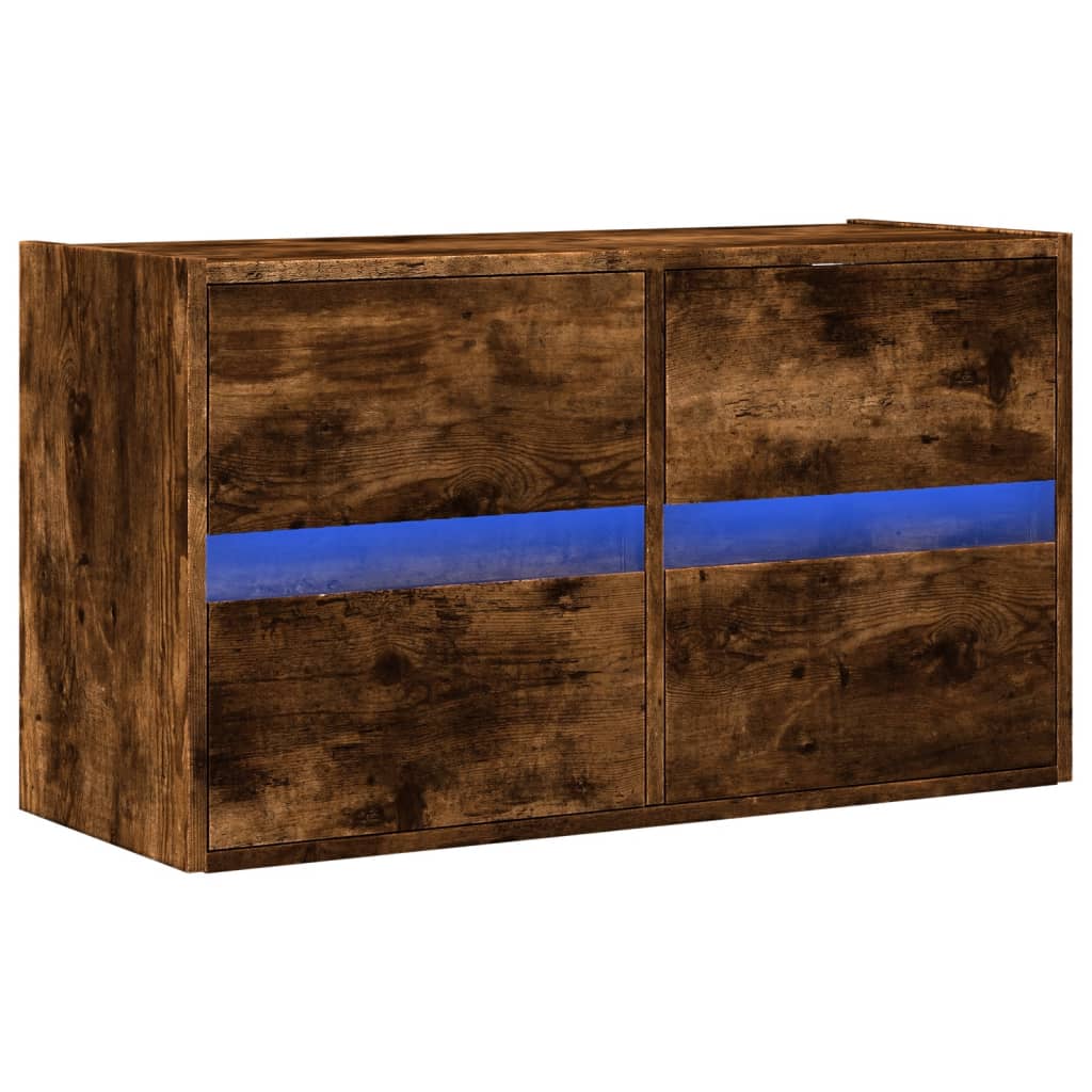 vidaXL füstös tölgy színű fali TV-szekrény LED-ekkel 80x31x45 cm